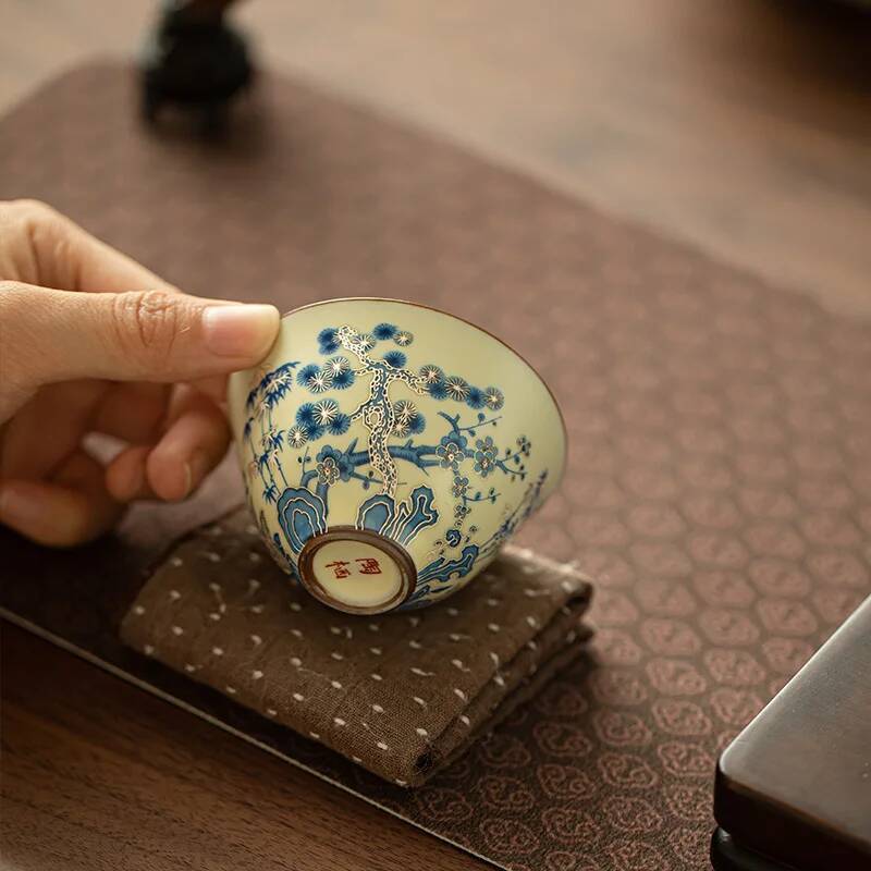 ถ้วยชาเซรามิกสีน้ำเงินและขาว ถ - Celadon Ceramic Cup บทวิจารณ์และราคา